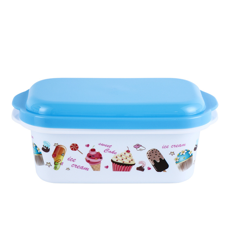 Japanese-style sealed box classification storage box manufacturer direct supply fresh-keeping box, rectangular ice cream box, refrigerator storage box Item Picture