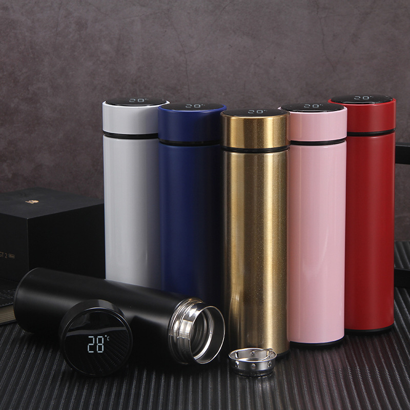 Creative Business Gifts Intelligent Temperature Measuring Thermos Cup Led Temperature Display 304 Stainless Steel Thermos Cup Advertising Lettering Specification drawing