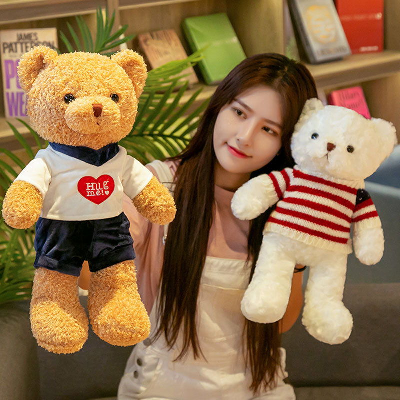 Manufacturers Wholesale Teddy Bear Hug Bear Doll Plush Toy Bear Hug Pillow Cute Doll Wedding Gifts details Picture
