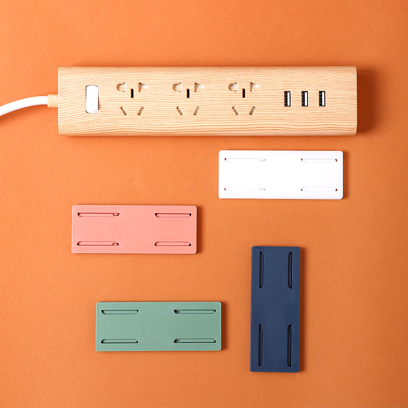 Power strip fixator, wall-mounted socket, power strip storage rack, no need for drilling, power strip board, router, wall-mounted adhesive Specification image