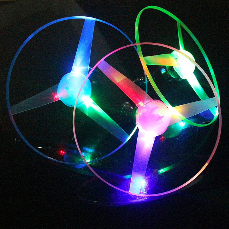 Night Market Hot Pull Wire Luminous Flying Saucer Tiktok Network Red With Children's Luminous Toys Stalls Source Flash Frisbee Application Scenario