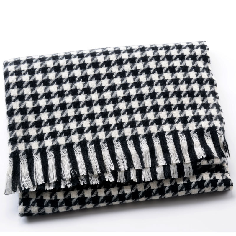 The New Autumn And Winter Thousand Birds Plaid Imitation Cashmere Scarf Women's Thick Warm Shawl Cross-Border Factory Wholesale details Picture