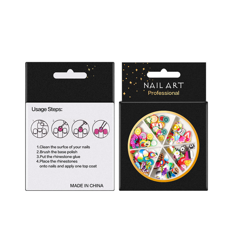 Wholesale of cross-border nail art accessories, AB rhinestones, rivets, butterflies, 6-compartment mixed matching, turntable accessories, mixed matching, sequins Item Picture