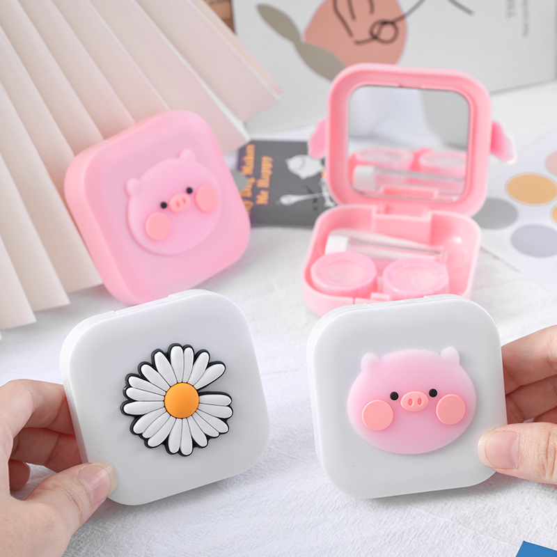 The manufacturer's creative, cute and girlish wing glasses box, cartoon contact lenses, myopia companion box and color contact double box are exclusively for export Specification image
