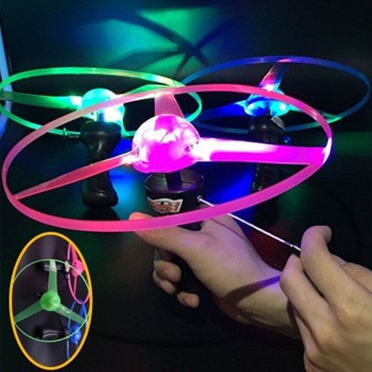 Night Market Hot Pull Wire Luminous Flying Saucer Tiktok Network Red With Children's Luminous Toys Stalls Source Flash Frisbee details Picture