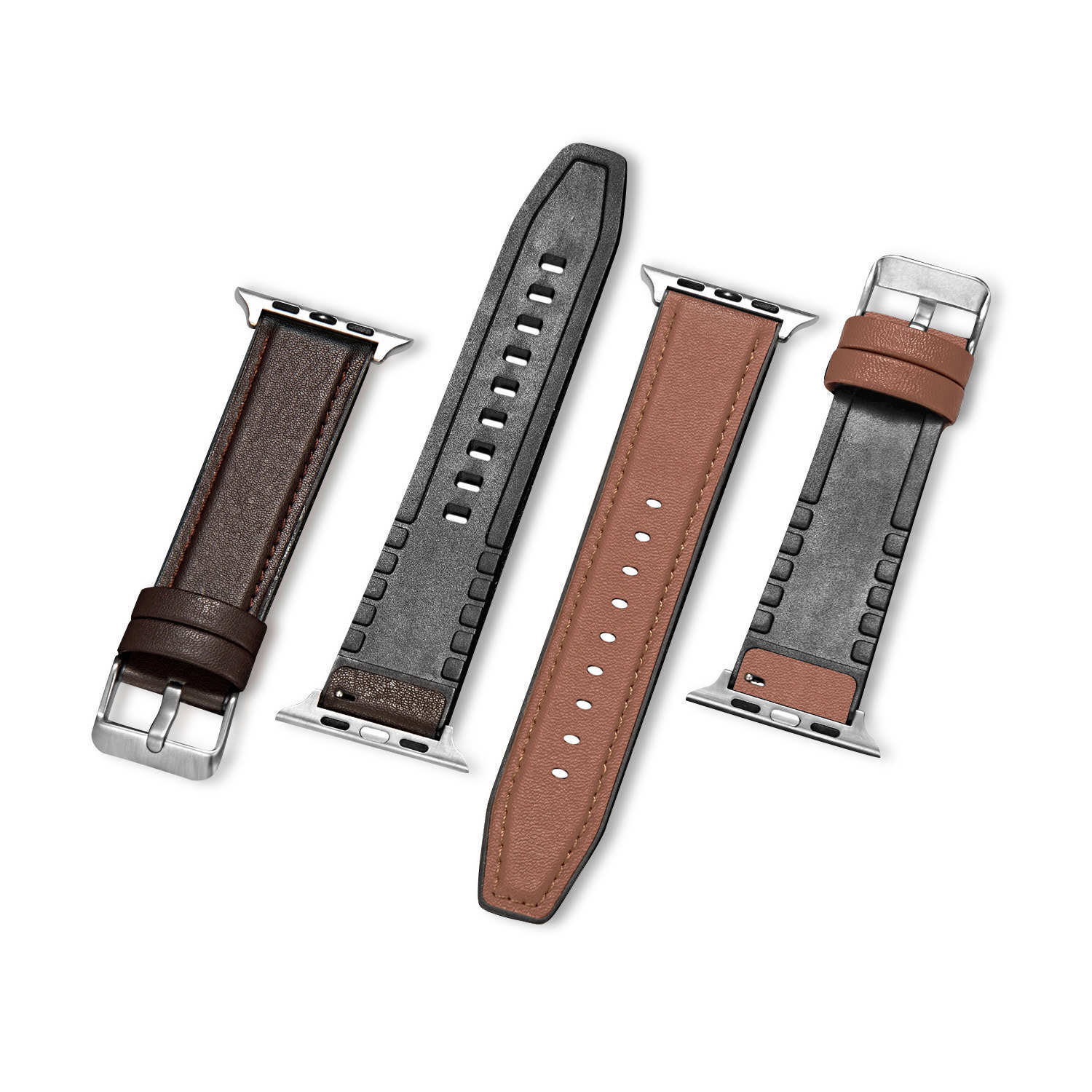 Available in stock for iWatch2/3/4/5/6 generation silicone adhesive genuine cowhide Apple watch straps Specification image