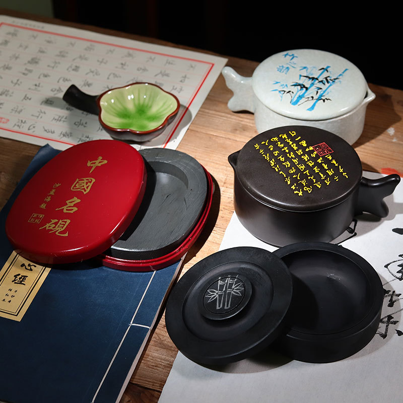 毛笔套装/砚台/毛笔书法套装/毛笔文房四宝/字画锦盒产品图