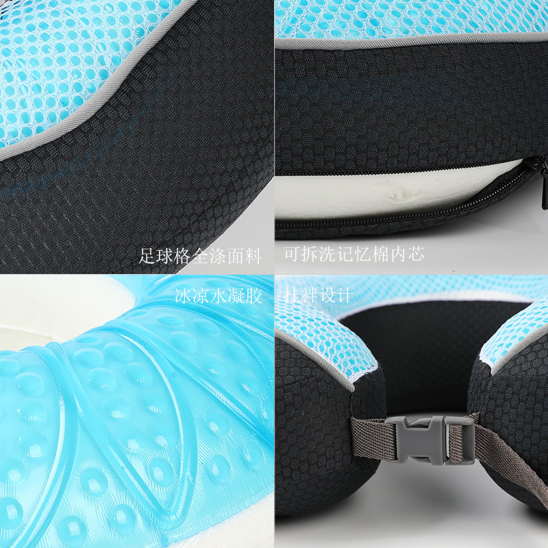 The new summer ice-feel comfortable memory pillow with cold gel U-shaped pillow is professionally customized by a high-quality factory Specification image