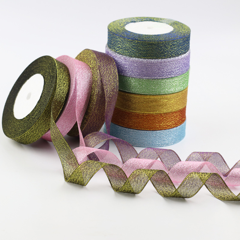 2cm彩葱带礼品盒包装金银葱带缎带圣诞蛋糕装饰彩带丝带