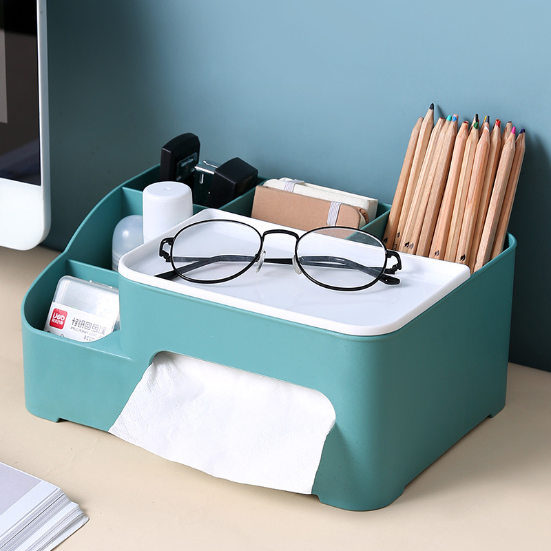 Multi-functional tissue box Home living room coffee table remote control sundry small storage box simple creative desktop paper box 01012-4051 details Picture