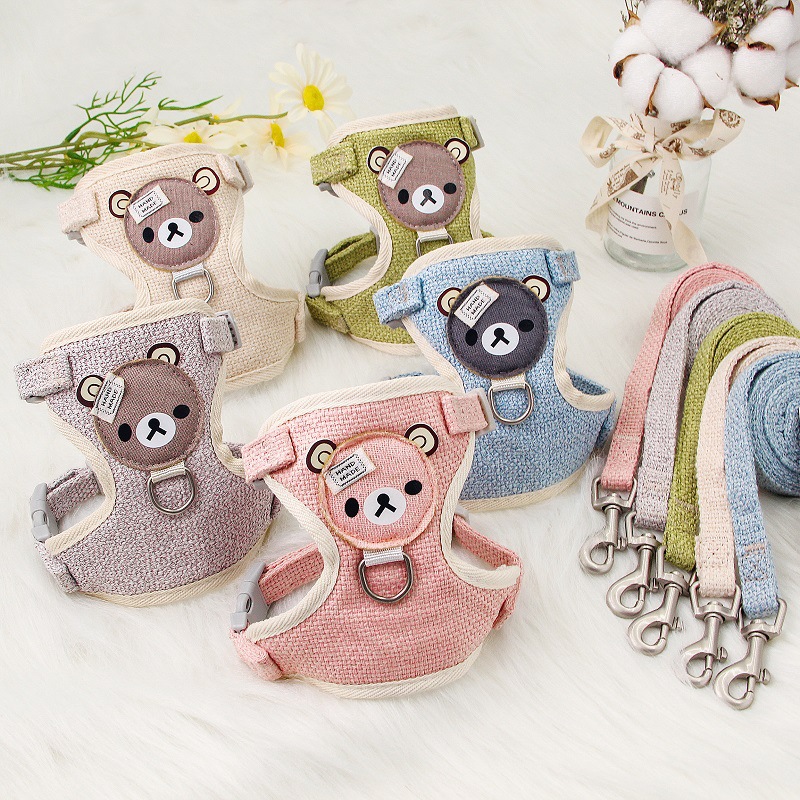 New cat leash vest type anti-break walking cat leash small dog pet chest strap dog chain baby cat supplies details Picture