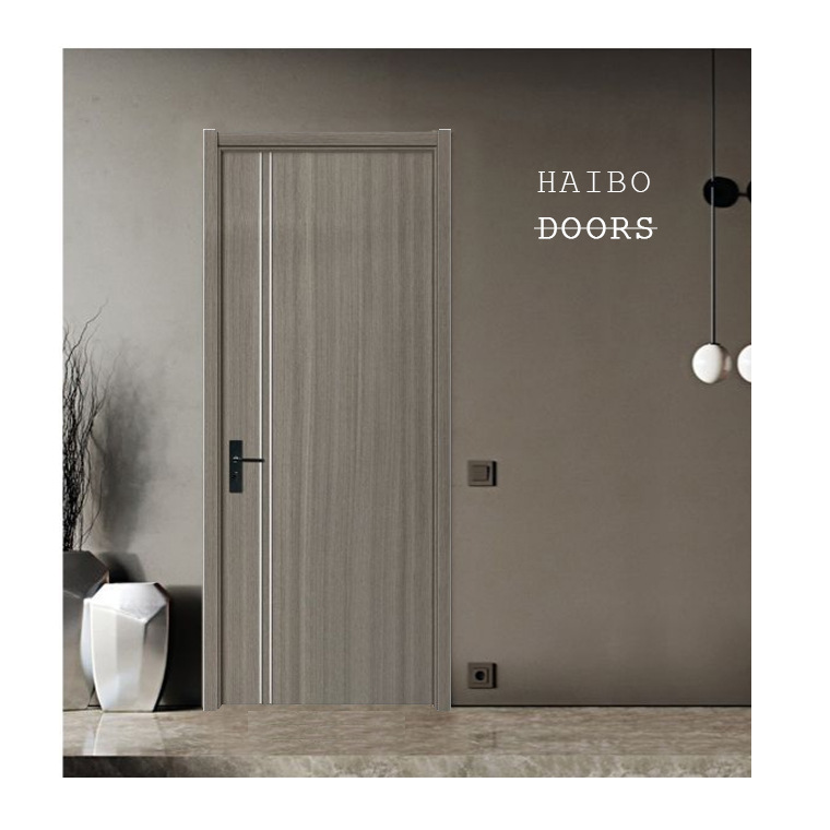 Wooden Door Factory Direct Wholesale Project Door Modern Light Luxury Style Wooden Door Inset Aluminum Strip Free Paint Pvcmdf Interior Door details Picture