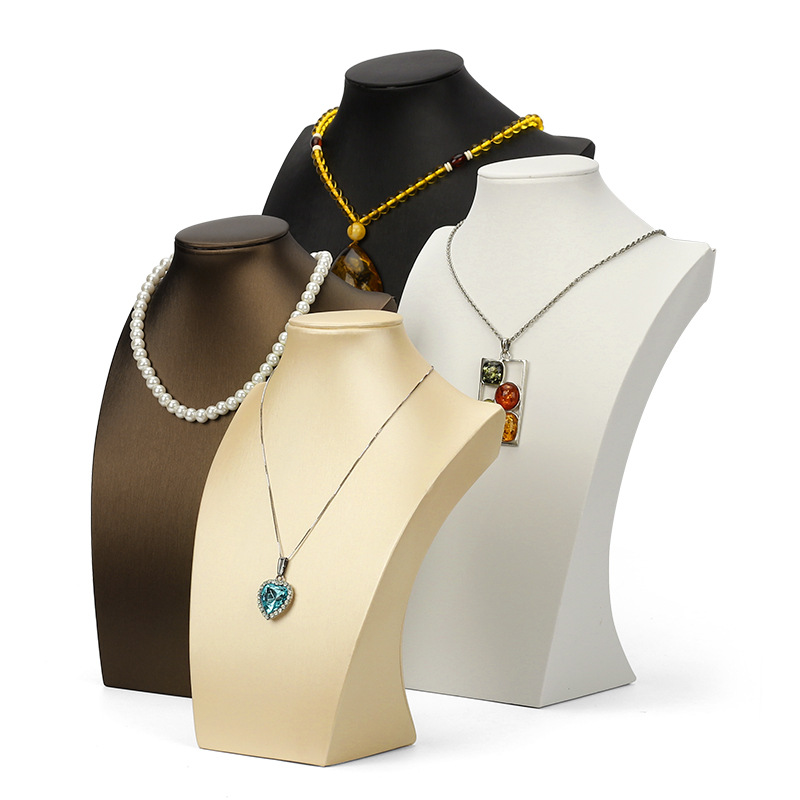 Brushed necklace display stand, pendant, necklace accessory, human neck, model display prop, jewelry display stand details Picture