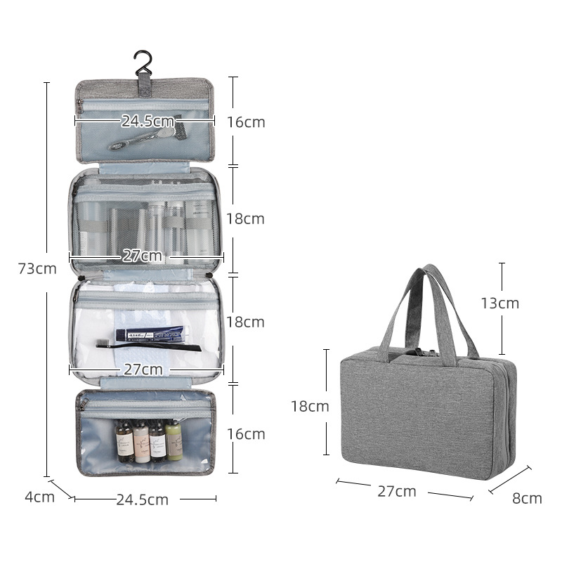Cross-Border Travel Waterproof Folding Dry And Wet Separation Toiletry Bag Men's Cosmetics Storage Bag Foreign Trade Cosmetic Bag Item Picture
