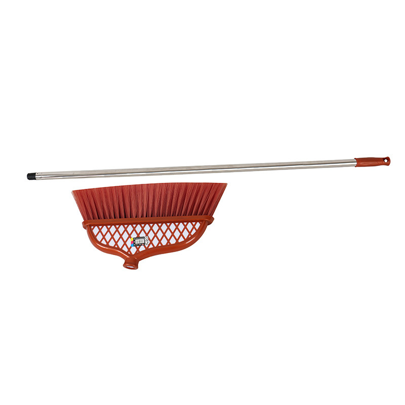 Household cleaning stainless steel broom with thickened large plastic broom handle for home and office cleaning Application Scenario