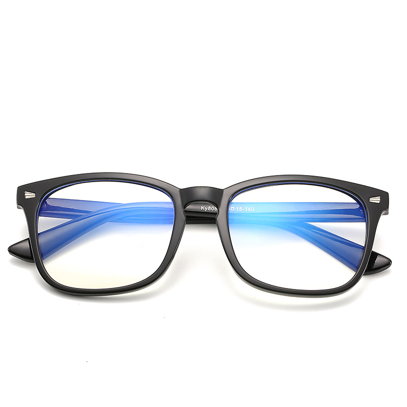 Cross-border flat light glasses, blue light computer goggles, retro frame, women's square 3+2 hinge frame anti-blue light glasses details Picture