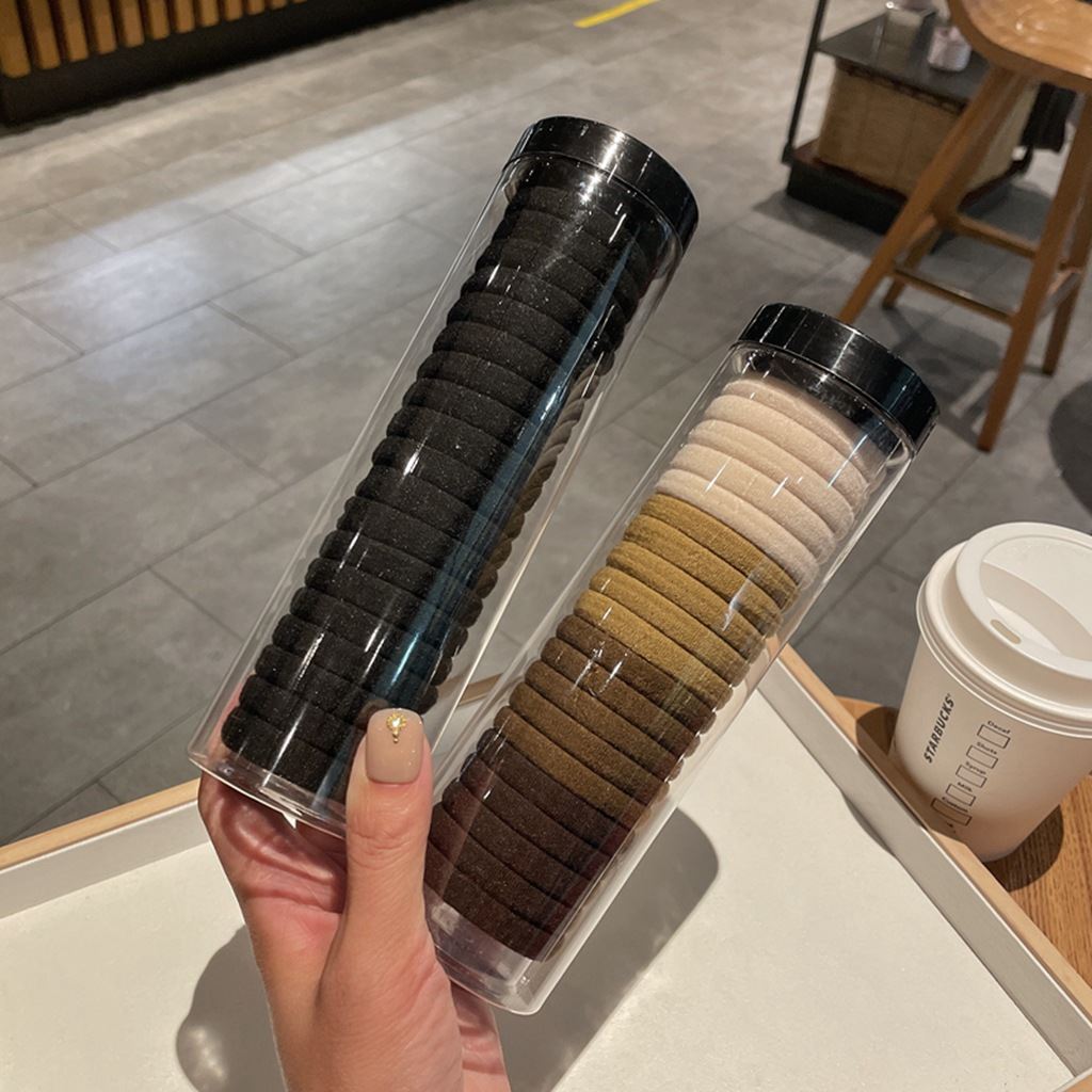 Korean Version 20 Canned High Elastic Head Rope Seam Free Elastic Band Female Tie Hair Not Hurt Hair Rope Hair Band Application Scenario