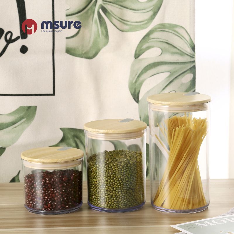 Grano de madera redondo sellado latas de almacenamiento de granos de grano de trigo sellado plástico con válvula de escape latas de almacenamiento de granos de café transparente Application Scenario
