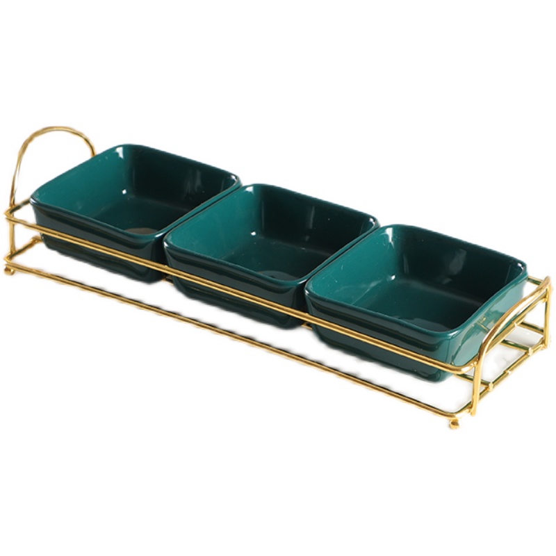 The internet-famous creative ceramic grid fruit plate is a commercial fruit, snack, tea and heart plate, specially designed for chess and card rooms and foot baths Item Picture