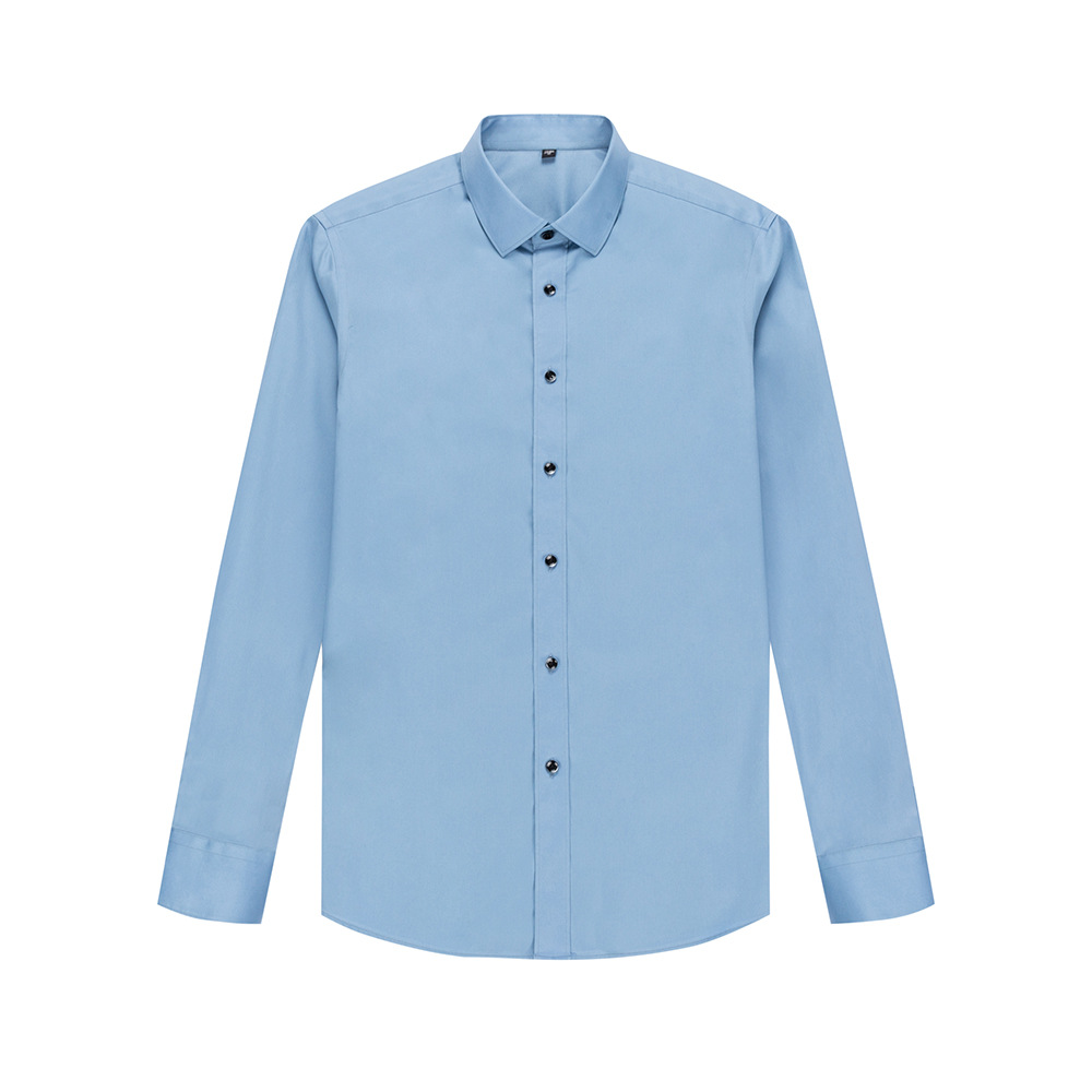قمصان طويلة الأكمام طويلة باللون الخالي من الكي Item Picture