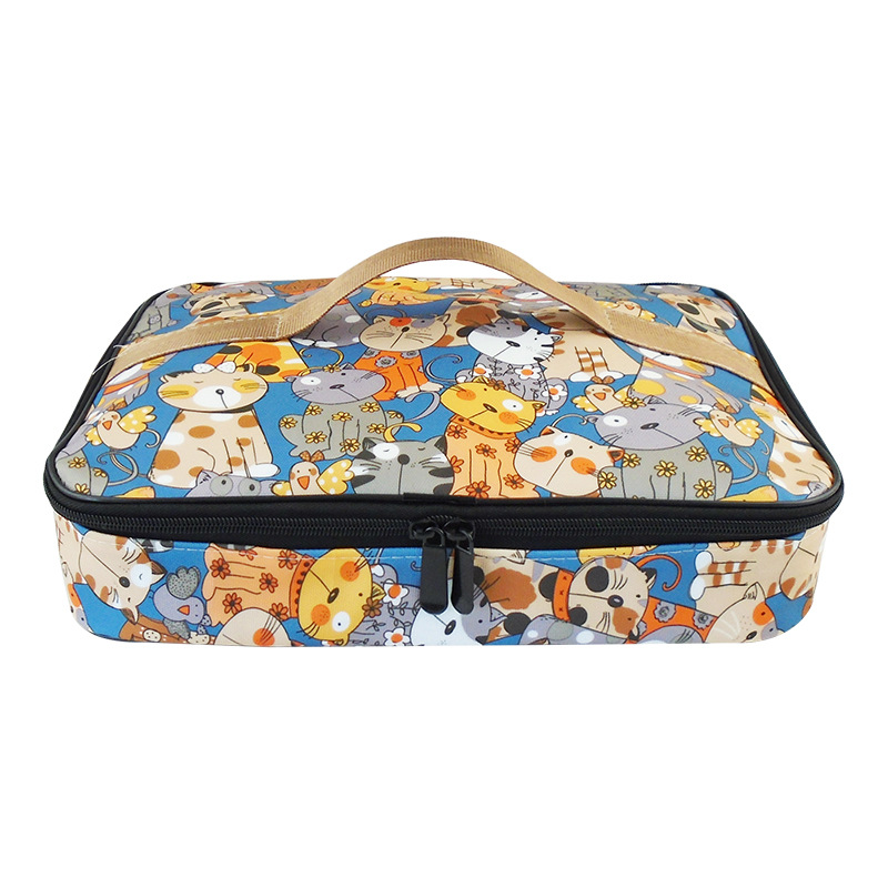 Rectangular lunch box bag, thickened aluminum foil for lunch, hand-held bento bag, lunch box bag, student insulated bag with rice Item Picture