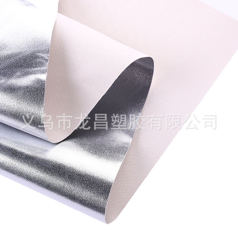 Pore-patterned 0.5mm sheepskin leather silver pvc leather bag packaging material stationery leather fabric