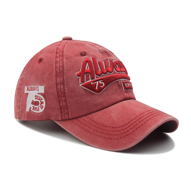 Cross-Border Foreign Trade Vintage Do Old Washed Cowboy Baseball Caps For Men And Women Street Hundred Alphabets Embroidered Curved Eaves Cap details Picture