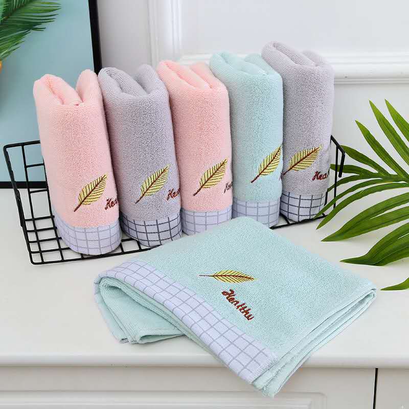 Golden Leaf towel manufacturer wholesale supply pure cotton soft absorbent daily face towels with embroidered logos as gifts