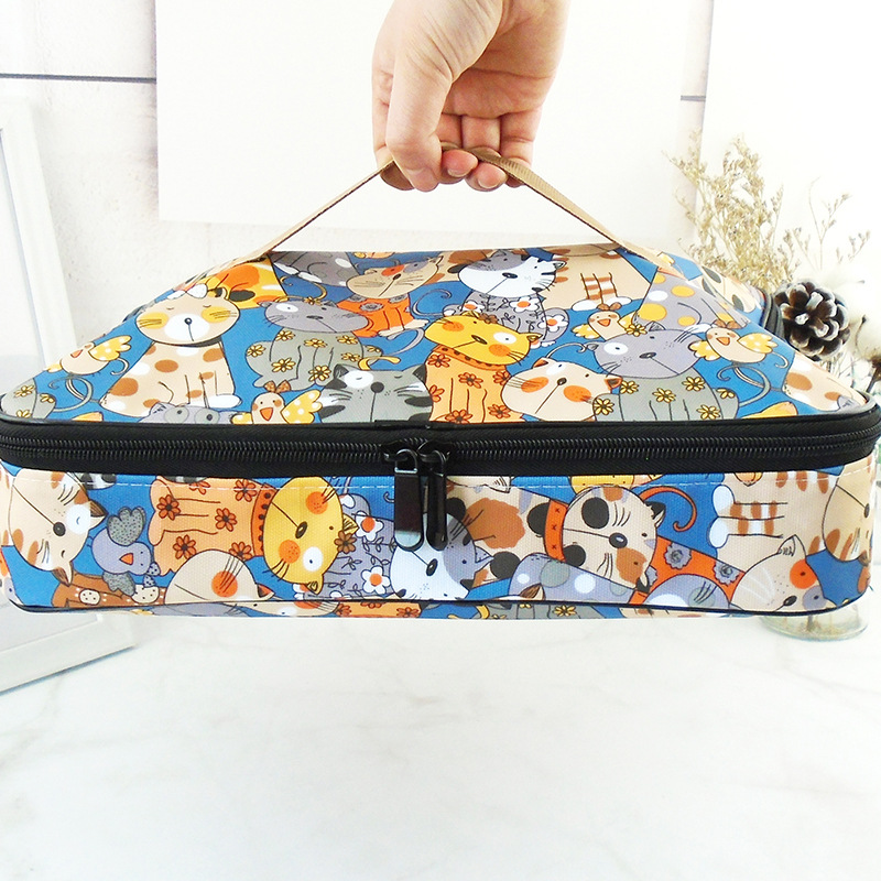 Rectangular lunch box bag, thickened aluminum foil for lunch, hand-held bento bag, lunch box bag, student insulated bag with rice Specification image