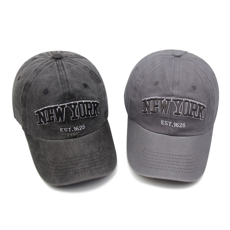 Cross-Border Foreign Trade Hat Male Fashion Letter Embroidery Cap Fashion Vintage Wash To Do Old Spring And Autumn Baseball Cap details Picture