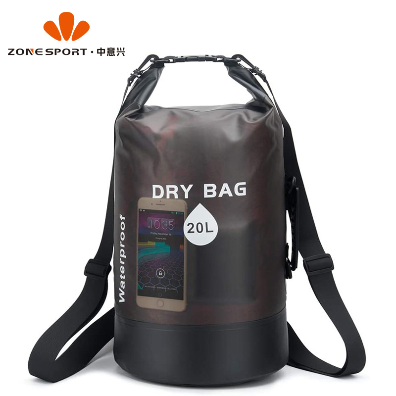 跨境户外Dry bag沙滩野营中性防水面料10L20L现货PVC时尚防水桶包