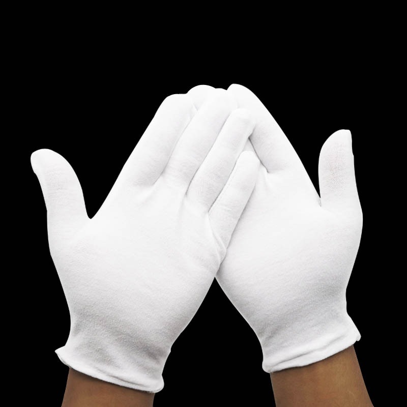 White gloves, thick pure cotton cultural play work gloves, etiquette white pure cotton gloves, Sweat shield thin cotton gloves Application Scenario