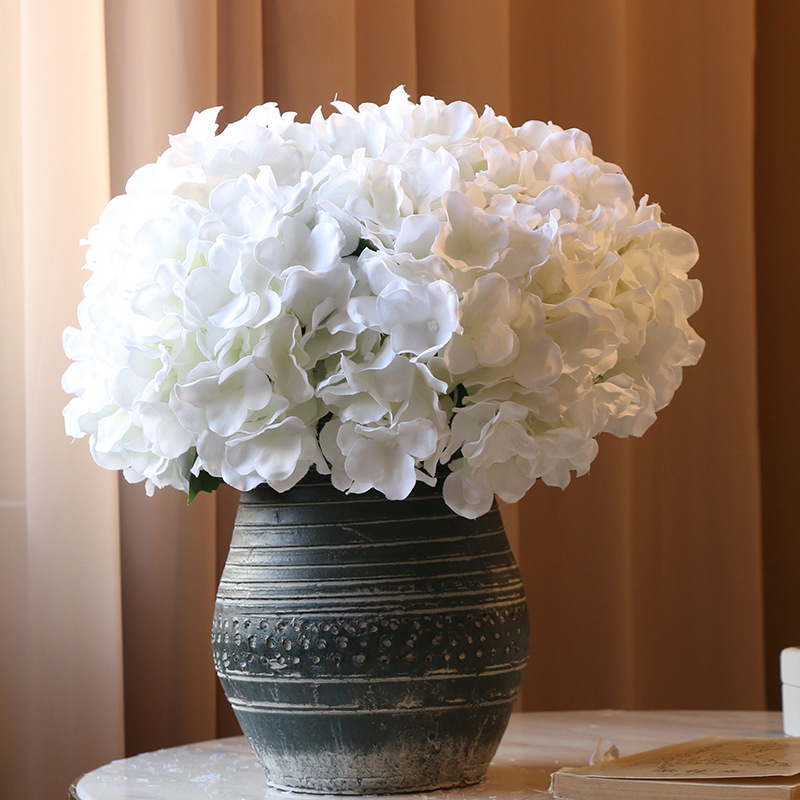 Mallorca Artificial Flower 5 Head Silk Hydrangea Cloth Home Decoration Wedding Fake Flower Wall Arrangement Bouquet 5 Forks Large Hydrangea details Picture