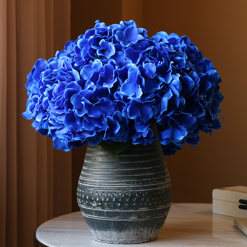 Mallorca Artificial Flower 5 Head Silk Hydrangea Cloth Home Decoration Wedding Fake Flower Wall Arrangement Bouquet 5 Forks Large Hydrangea