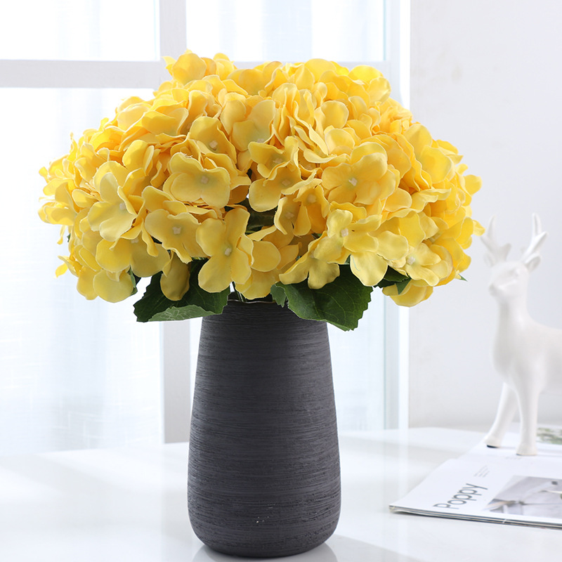 Mallorca Artificial Flower 5 Head Silk Hydrangea Cloth Home Decoration Wedding Fake Flower Wall Arrangement Bouquet 5 Forks Large Hydrangea Specification drawing