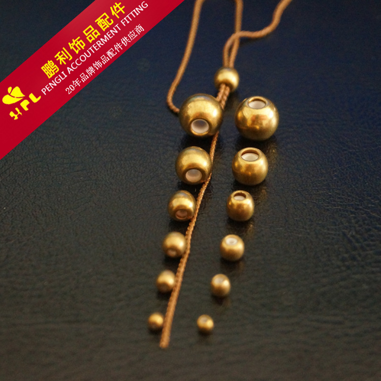Round bracelet telescopic spacer beads, rubber copper beads necklace, silicone positioning buckle, DIY accessories with circle adjustment beads Specification image
