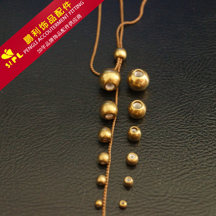 Round bracelet telescopic spacer beads, rubber copper beads necklace, silicone positioning buckle, DIY accessories with circle adjustment beads details Picture