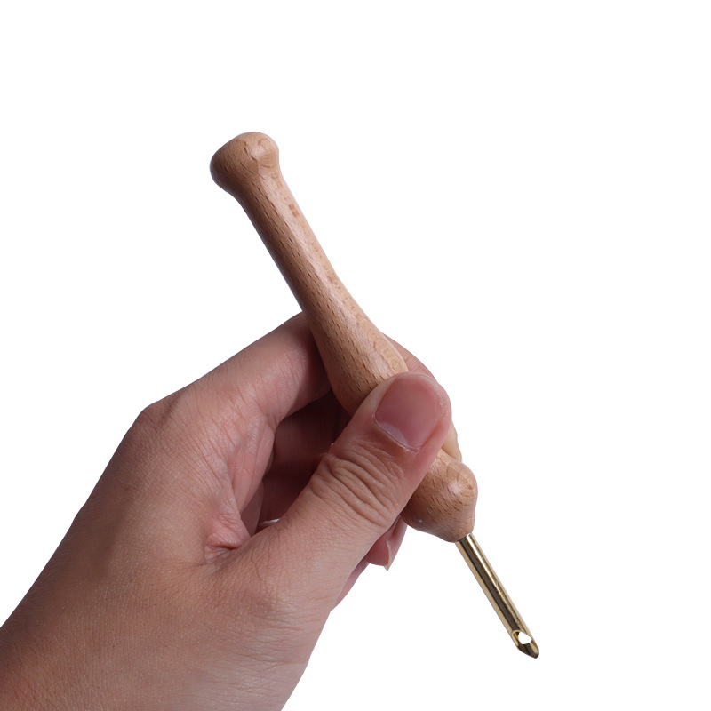 新品木柄加粗戳戳乐掇花针50号绣花针刺绣针毛衣针厂家直销批发