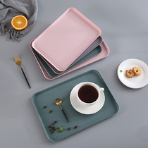Tea tray living room cup teacup tray Household rectangular water cup teacup plate fruit plate Nordic ins plastic