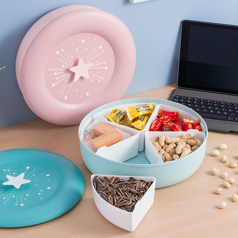 零食干果盘家用坚果糖果盒客厅创意高档干果盒结婚果盘点心水果盘图