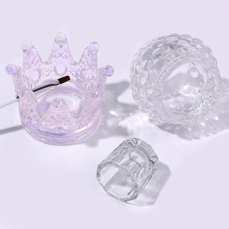 Cross-border nail crystal cup high transparent octagon magic glass crystal nail crystal liquid cup crystal cup wholesale details Picture