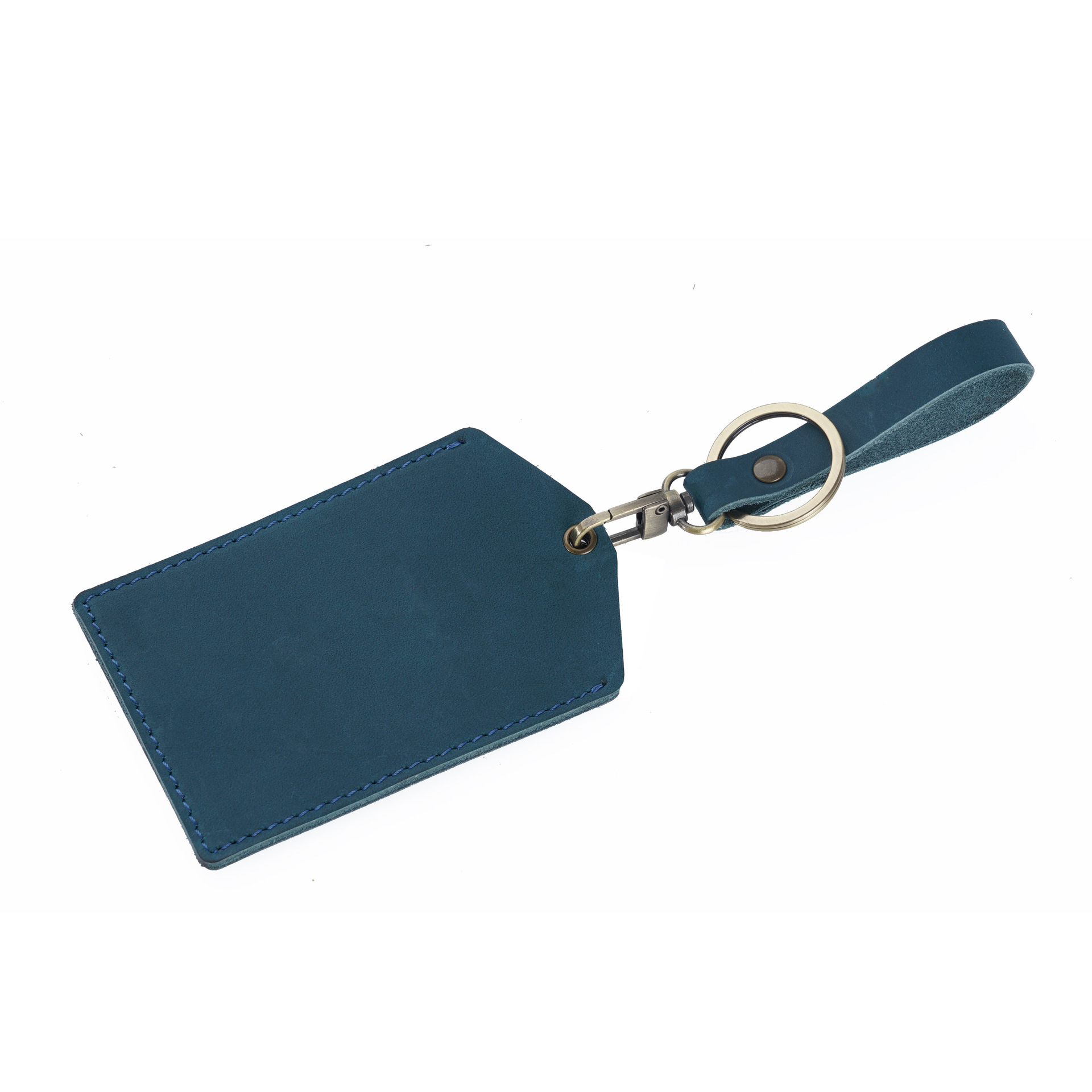 Genuine leather access control card top layer, cowhide bus card case, student campus ICID one-card keychain sensor protection case Item Picture