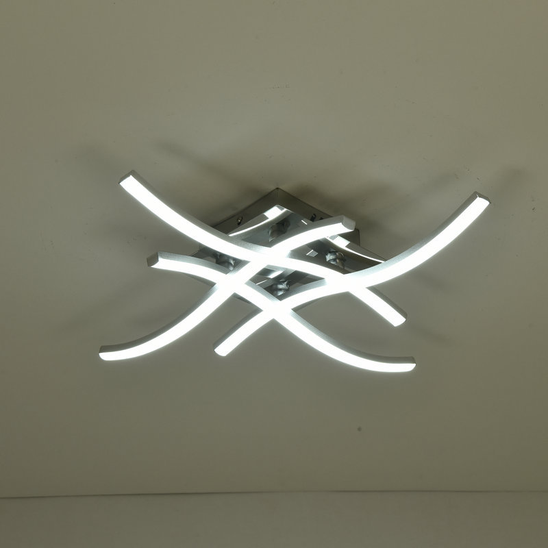 外贸卧室灯波浪吸顶灯 简约家用led客厅灯具创意异型四叉波浪形灯