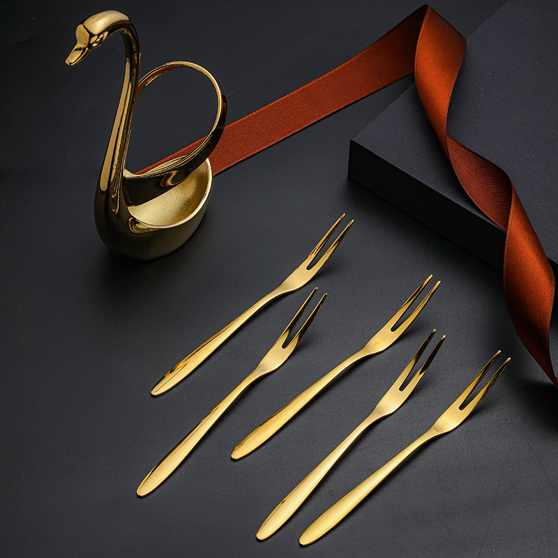 304 Stainless Steel Fruit Fork Cake Mooncake Fork Pick Dessert Coffee Spoon Base Cygnus Combination Tableware Set Specification drawing