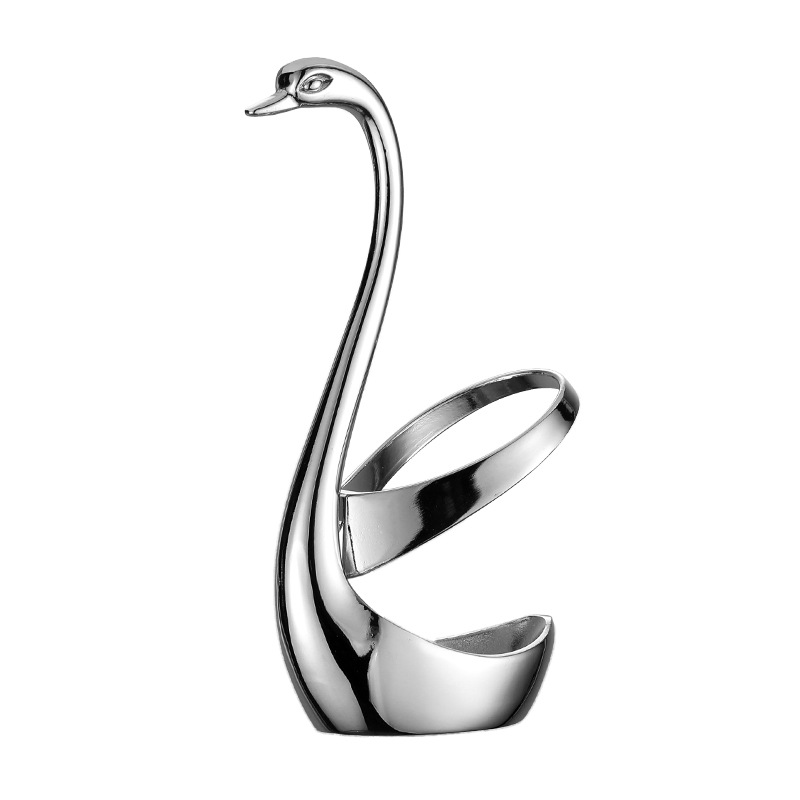 304 Stainless Steel Fruit Fork Cake Mooncake Fork Pick Dessert Coffee Spoon Base Cygnus Combination Tableware Set Item Picture
