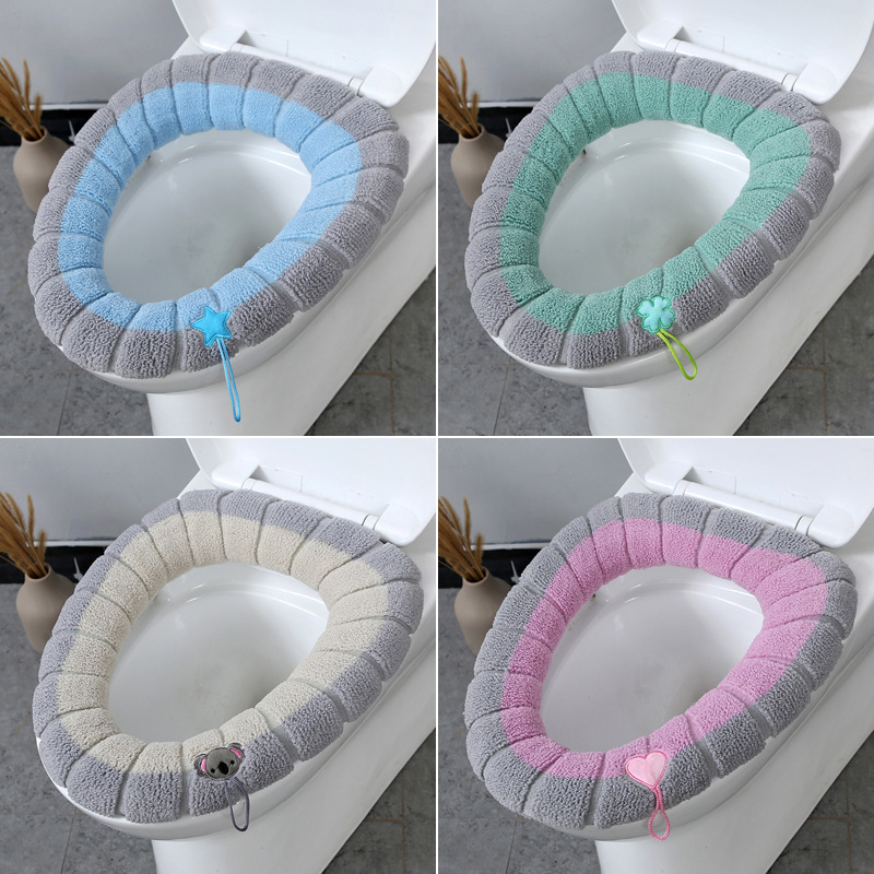 Nordic Wind Bump Color Handle Toilet Seat Plush Knitted Seat Cover Winter Warm Toilet Seat Household Toilet Seat For Foreign Trade Export Only For Foreign Trade Export Only For Foreign Trade Export Only For Foreign Trade Export Only For Foreign Trade Export Only For Foreign Trade Export Only Specification drawing