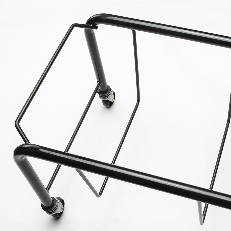 Supermarket plastic KTV hand-held basket storage cart, shopping basket base, movable basket bracket, storage metal rack details Picture
