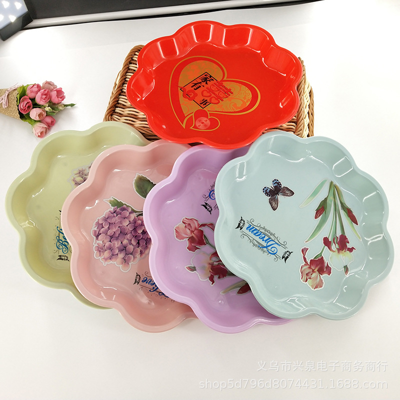 【 Zone 3-7 】2780 fruit platter 680 per box, lace platter, lace fruit platter, printed fashionable fruit Platter, Candy Platter, Snack Platter, flower-shaped fruit platter 1 yuan 2 yuan supply Item Picture
