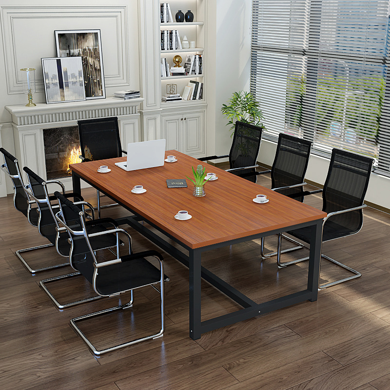 Simple and modern conference table, long table, training and negotiation table and chair combination, conference room, rectangular, simple and reinforced large table Specification image