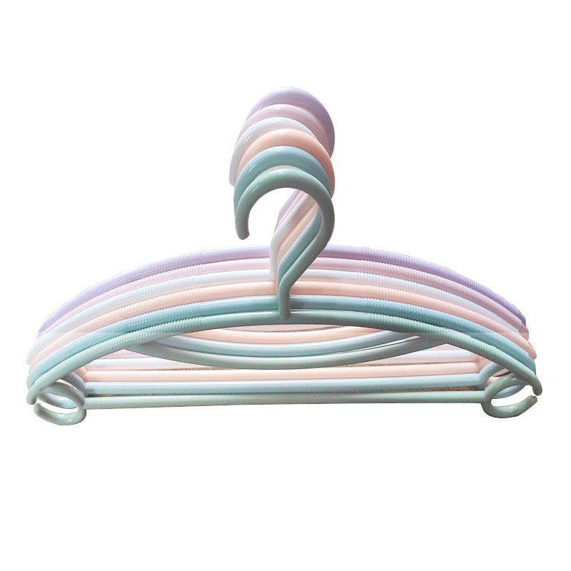 Rainbow-colored collar guard hanger, thickened plastic household hanger, clothes rack, clothes drying rack, clothes rack, clothes drying rack Item Picture